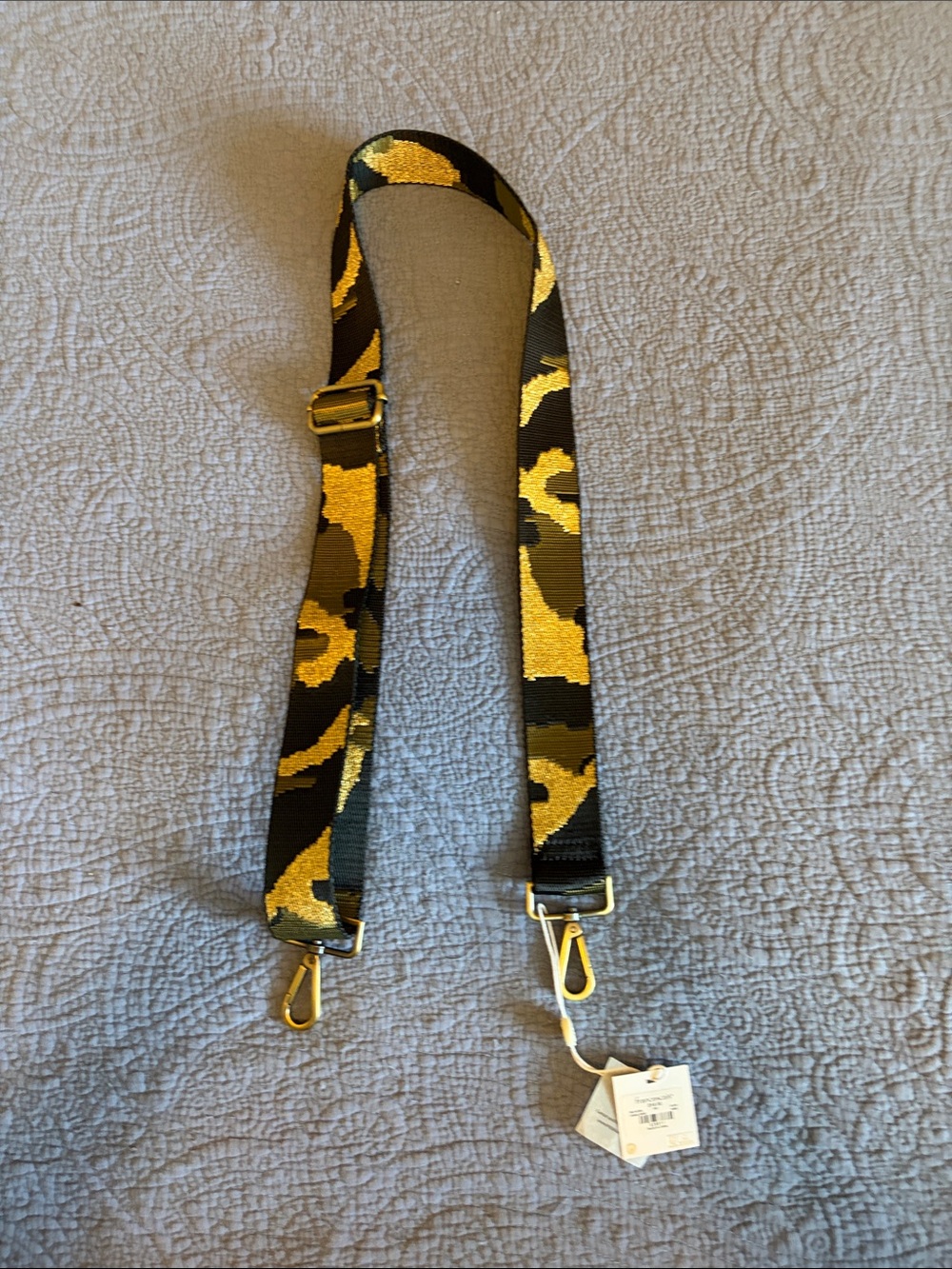 Francesca's Collections Black and Gold Camouflage Adjustable Strap